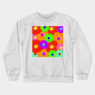 retro hippy flower power pattern Crewneck Sweatshirt